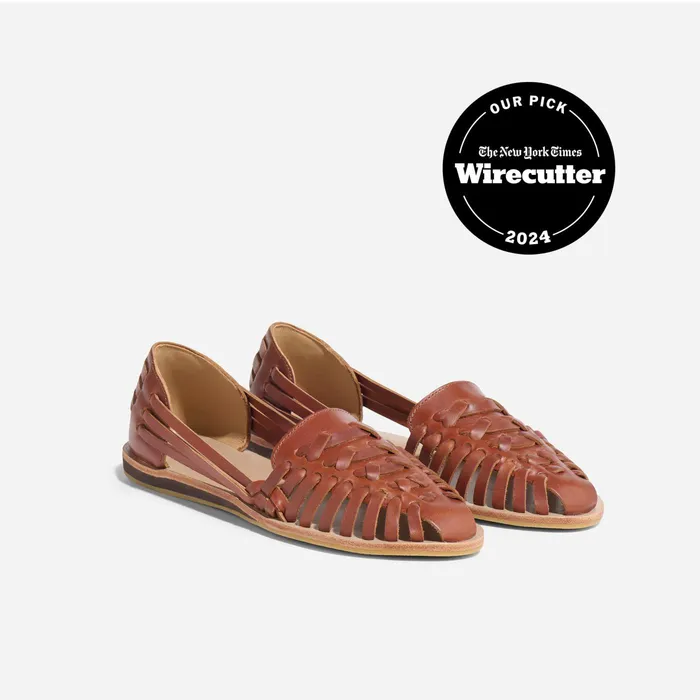 Women Nisolo Flats and Slip Ons Huarache Sandal Brandy