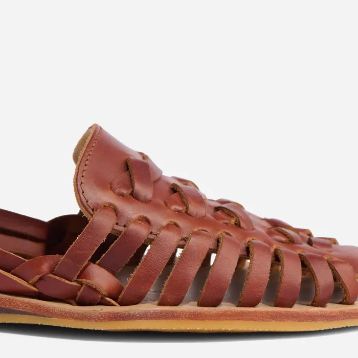 Women Nisolo Flats and Slip Ons Huarache Sandal Brandy