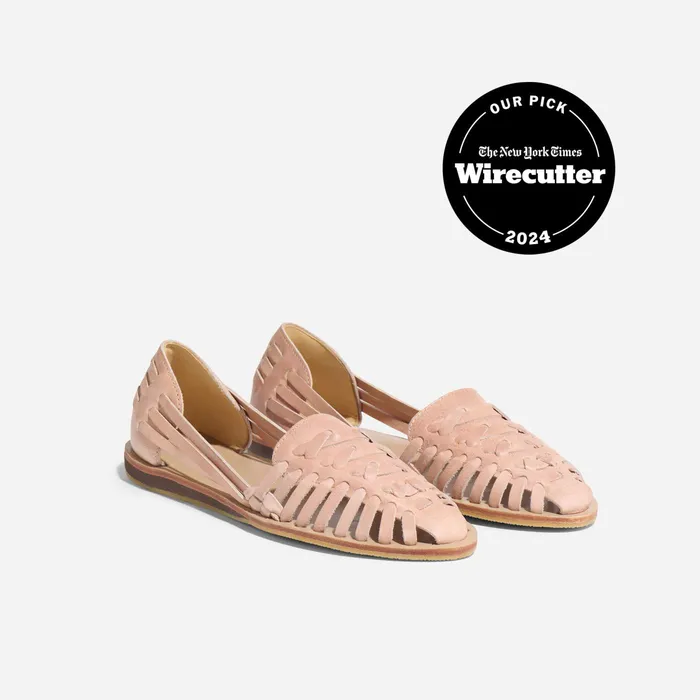 Women Nisolo Flats and Slip Ons Huarache Sandal Desert Rose
