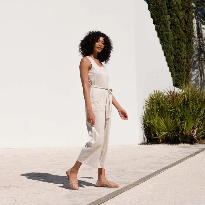Women Nisolo Flats and Slip Ons Huarache Sandal Desert Rose