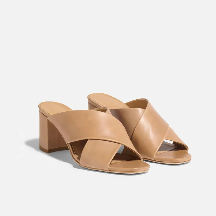 Women Nisolo Heels Carina Cross Strap Mule Almond