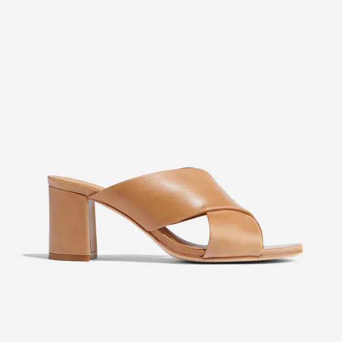 Women Nisolo Heels Carina Cross Strap Mule Almond