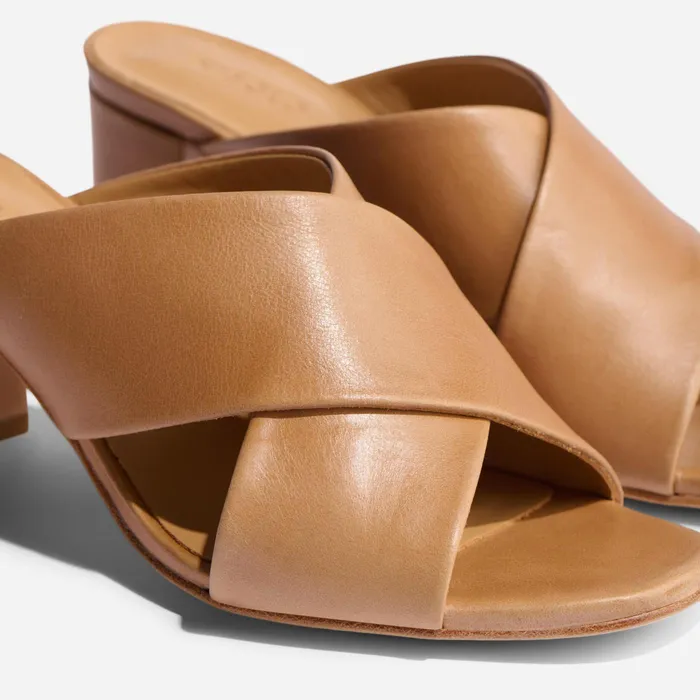 Women Nisolo Heels Carina Cross Strap Mule Almond