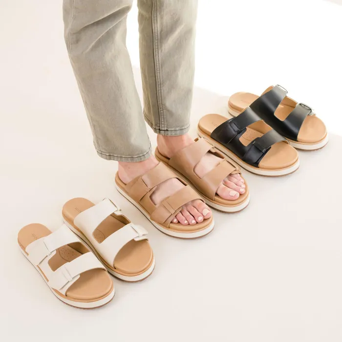 Women Nisolo Sandals Ella Flatform Slide Almond
