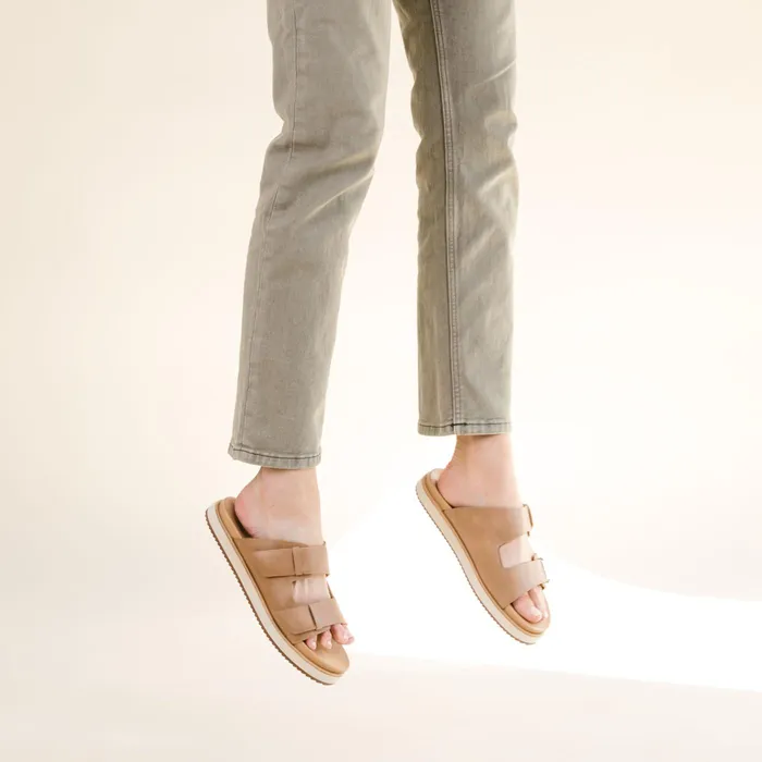 Women Nisolo Sandals Ella Flatform Slide Almond