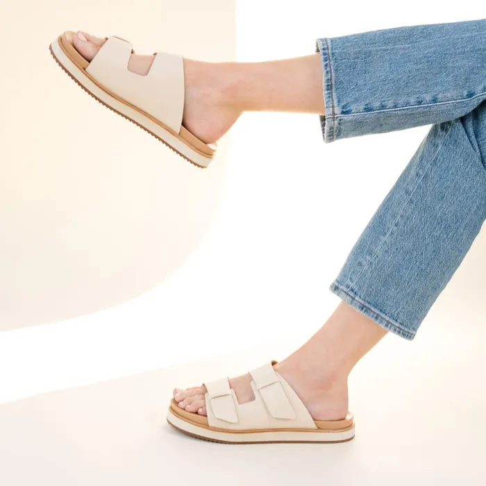 Women Nisolo Sandals Ella Flatform Slide Bone