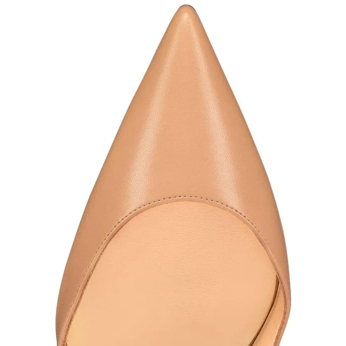 Women O Kate Sling 100 Mm Pumps 8211 Leather 8211 Nude Nude Christian Louboutin Pumps