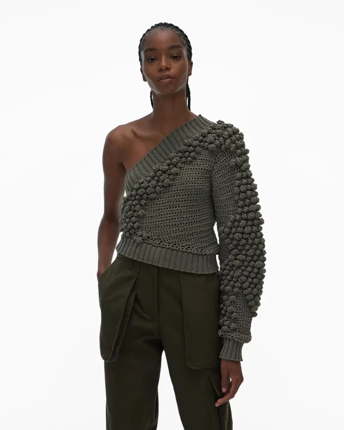 Women Off Shoulder Top Hunter Sage Helmut Lang Sweaters