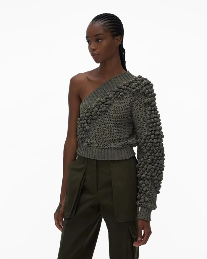 Women Off Shoulder Top Hunter Sage Helmut Lang Sweaters