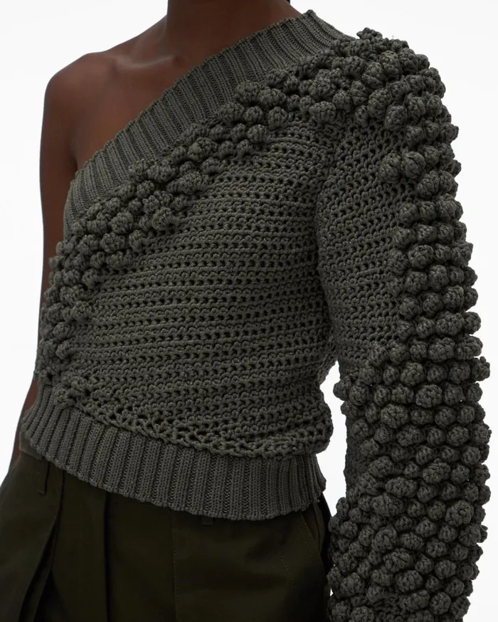 Women Off Shoulder Top Hunter Sage Helmut Lang Sweaters