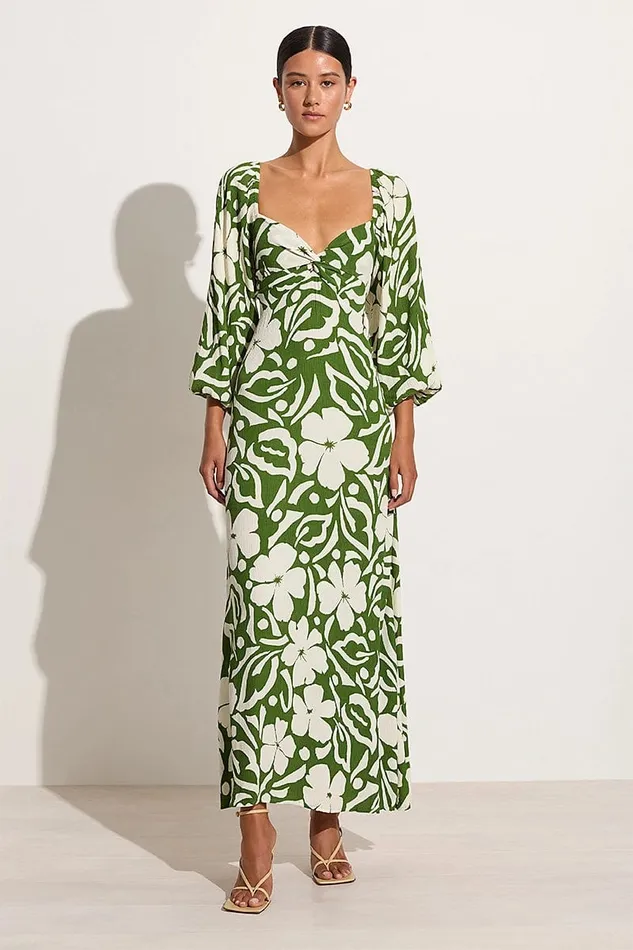 Women Ondina Midi Dress Pavito Floral Olive 8211 Final Sale Faithfull The Brand Dresses Women Ondina Midi Dress Pavito Floral Olive 8211 Final Sale Faithfull The Brand Dresses