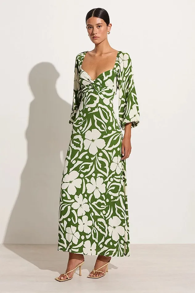 Women Ondina Midi Dress Pavito Floral Olive 8211 Final Sale Faithfull The Brand Dresses Women Ondina Midi Dress Pavito Floral Olive 8211 Final Sale Faithfull The Brand Dresses