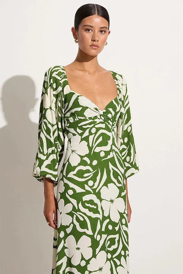 Women Ondina Midi Dress Pavito Floral Olive 8211 Final Sale Faithfull The Brand Dresses Women Ondina Midi Dress Pavito Floral Olive 8211 Final Sale Faithfull The Brand Dresses
