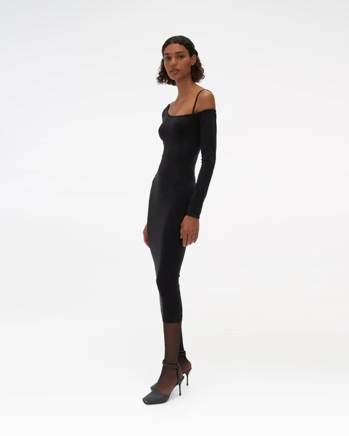 Women One Shoulder Dress Black Helmut Lang Dresses