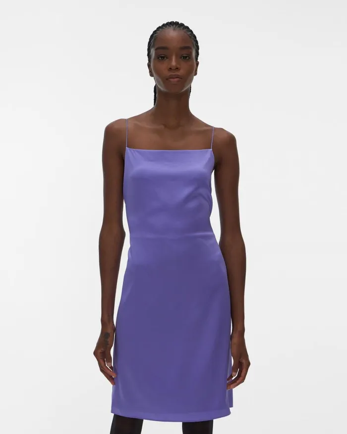 Women OpenBack Silk Mini Dress Voltaic Purple Helmut Lang Dresses