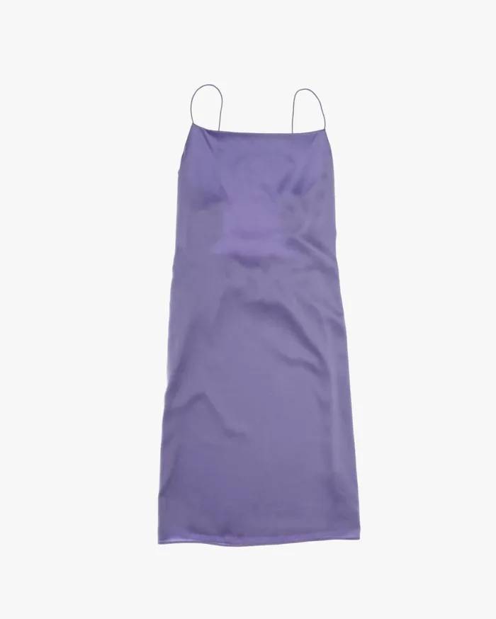 Women OpenBack Silk Mini Dress Voltaic Purple Helmut Lang Dresses