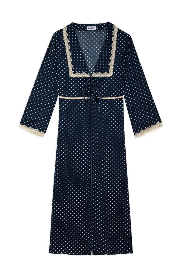 Women Outerwear RIXO Mallory Polka Dot Navy Women Outerwear RIXO Mallory Polka Dot Navy