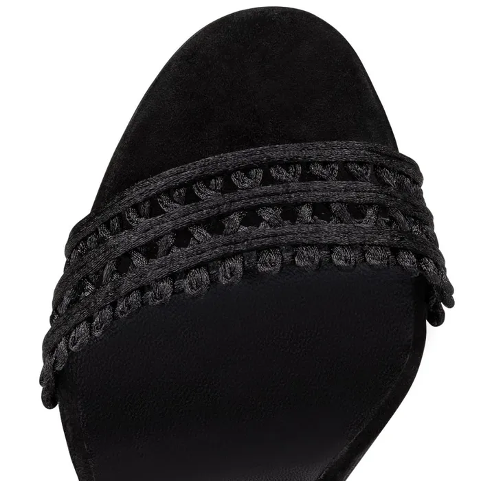 Women Palma 100 Mm Sandals 8211 Fabric And Veau Velours 8211 Black Black Christian Louboutin Sandals and Slides