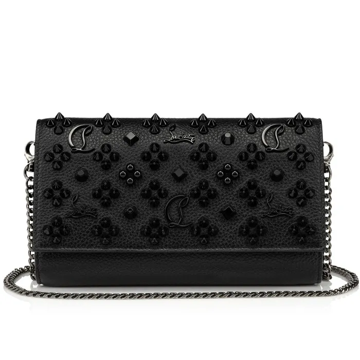 Women Paloma Chain Wallet 8211 Grained Calf Leather And Spikes Loubinthesky 8211 Black Black Christian Louboutin Shoulder Bags Women Paloma Chain Wallet 8211 Grained Calf Leather And Spikes Loubinthesky 8211 Black Black Christian Louboutin Shoulder Bags