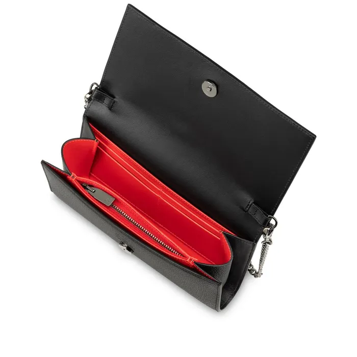 Women Paloma Chain Wallet 8211 Grained Calf Leather And Spikes Loubinthesky 8211 Black Black Christian Louboutin Shoulder Bags