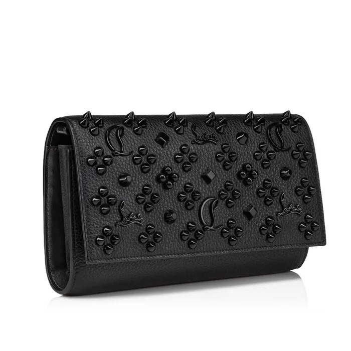Women Paloma Chain Wallet 8211 Grained Calf Leather And Spikes Loubinthesky 8211 Black Black Christian Louboutin Shoulder Bags