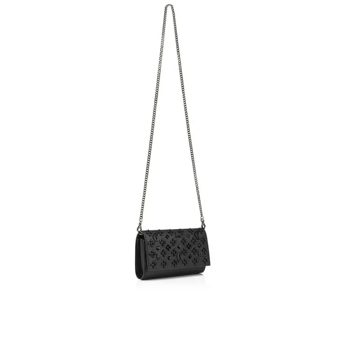 Women Paloma Chain Wallet 8211 Grained Calf Leather And Spikes Loubinthesky 8211 Black Black Christian Louboutin Shoulder Bags