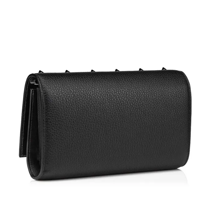 Women Paloma Chain Wallet 8211 Grained Calf Leather And Spikes Loubinthesky 8211 Black Black Christian Louboutin Shoulder Bags
