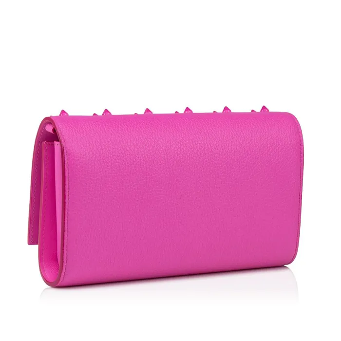 Women Paloma Chain Wallet 8211 Grained Calf Leather And Spikes Loubinthesky 8211 Bolerose Pink Christian Louboutin Crossbody Bags