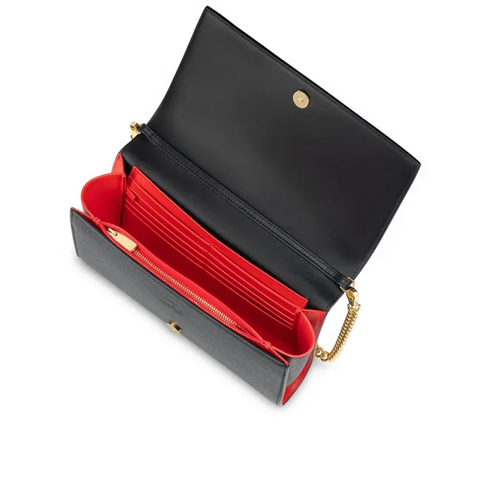 Women Paloma Clutch 8211 Grained Calf Leather And Spikes Loubinthesky Seville 8211 Black Black Christian Louboutin Shoulder Bags