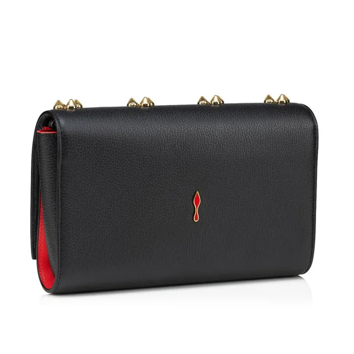 Women Paloma Clutch 8211 Grained Calf Leather And Spikes Loubinthesky Seville 8211 Black Black Christian Louboutin Shoulder Bags