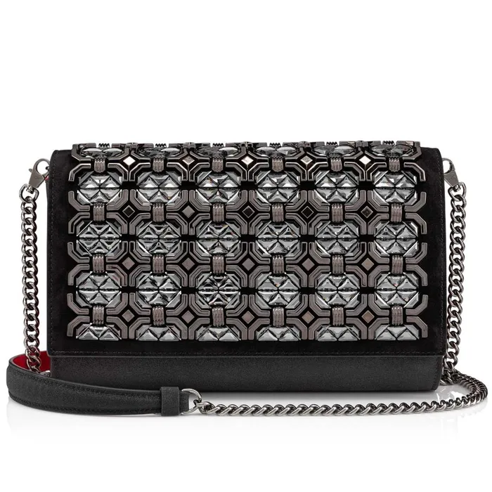 Women Paloma Clutch Clutch 8211 Glittered Calf Leather And Strass 8211 Black Black Christian Louboutin Clutches and Evening Bags Women Paloma Clutch Clutch 8211 Glittered Calf Leather And Strass 8211 Black Black Christian Louboutin Clutches and Evening Bags