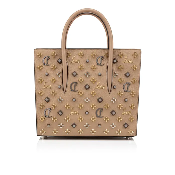 Women Paloma Medium Top Handle Bag 8211 Grained Calf Leather And Spikes Loubinthesky 8211 Roca Brown Christian Louboutin Shoulder Bags Women Paloma Medium Top Handle Bag 8211 Grained Calf Leather And Spikes Loubinthesky 8211 Roca Brown Christian Louboutin Shoulder Bags
