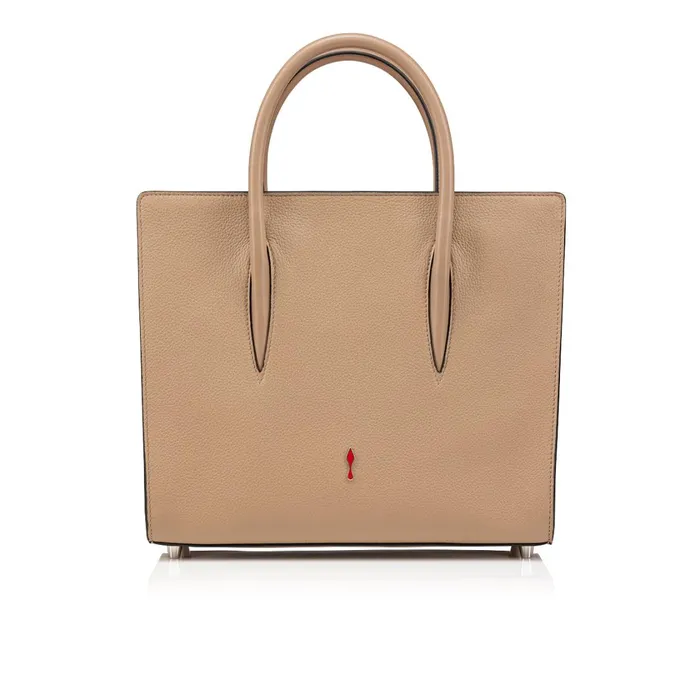 Women Paloma Medium Top Handle Bag 8211 Grained Calf Leather And Spikes Loubinthesky 8211 Roca Brown Christian Louboutin Shoulder Bags