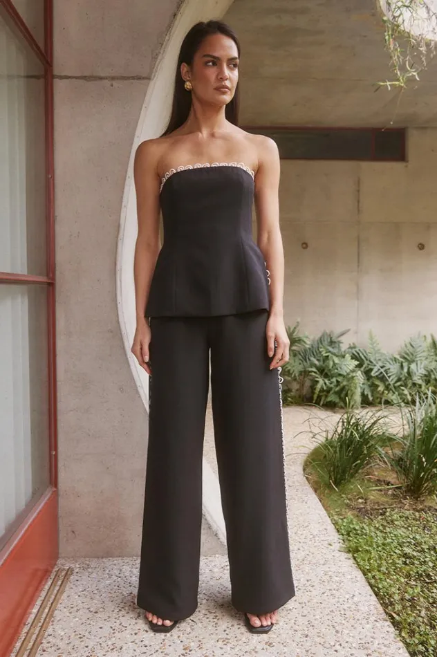 Women Pants Runaway The Label CAYLA PANT Blackwhite