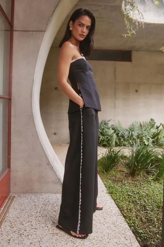 Women Pants Runaway The Label CAYLA PANT Blackwhite