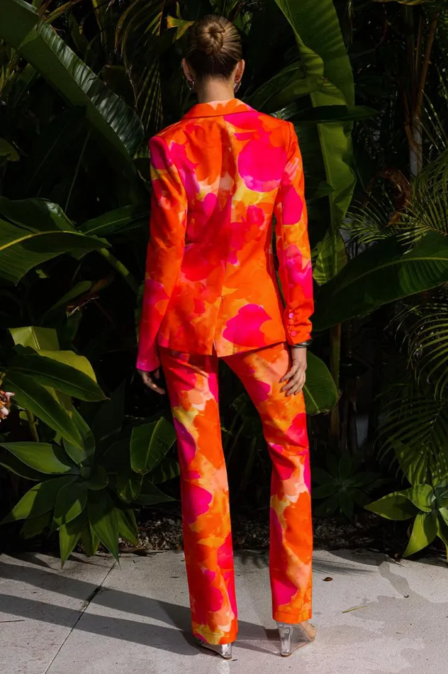 Women Pants Runaway The Label ORALIE PANT Orange Floral
