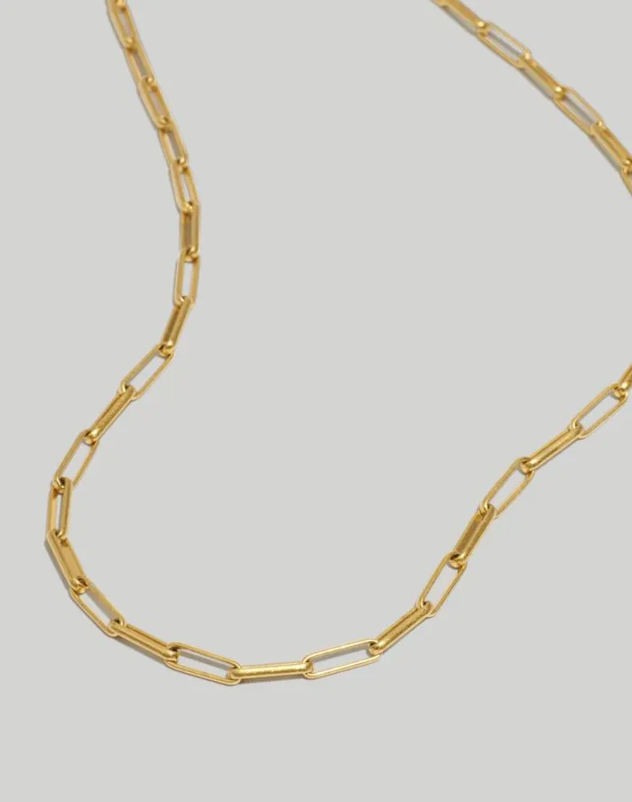 Women Paperclip Chain Necklace Vintage Gold Madewell Jewelry