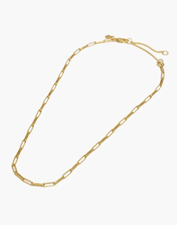 Women Paperclip Chain Necklace Vintage Gold Madewell Jewelry