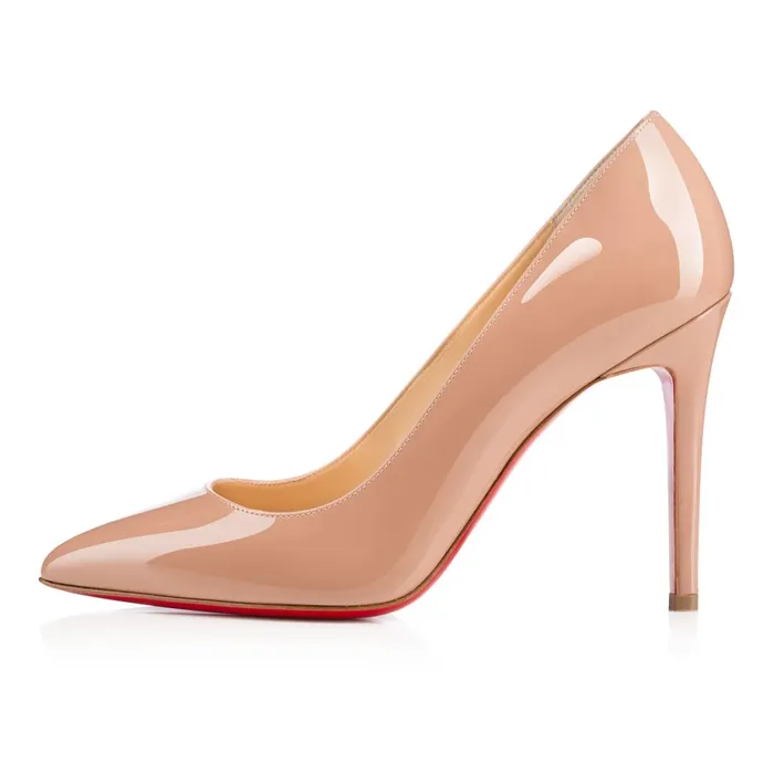 Women Pigalle 100 Mm Pumps 8211 Patent Calf 8211 Nude Nude Christian Louboutin Pumps