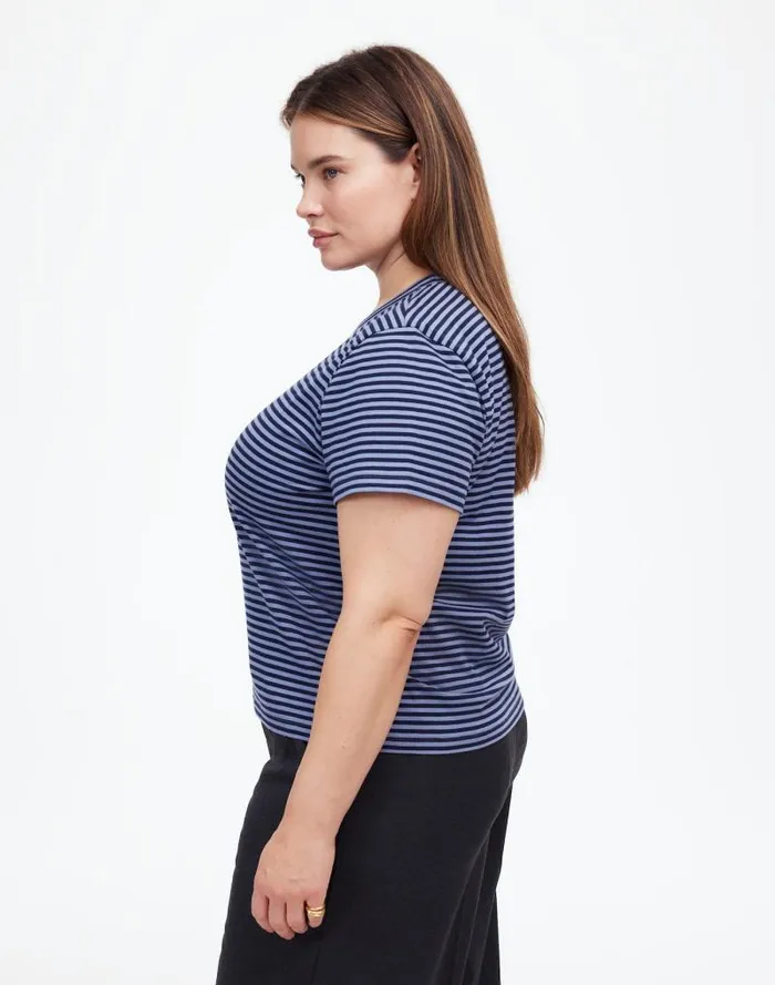 Women Plus Cotton Perfect Crewneck Tee Teapot Blue Madewell Tees