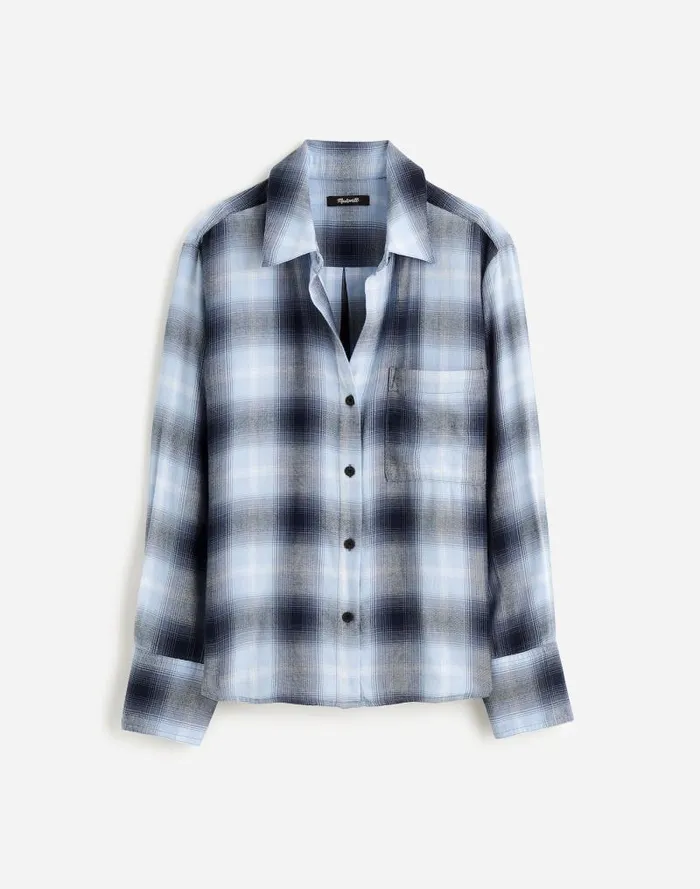 Women Plus Easy YNeck ButtonUp Shirt Deep Indigo Madewell Tops and Shirts