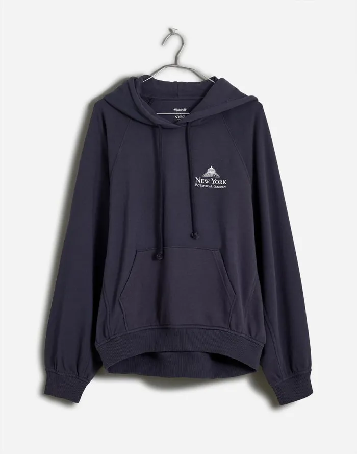Women Plus Madewell X NYBG Graphic Terry Relaxed RaglanSleeve Sweatshirt Black Coal Madewell Loungewear