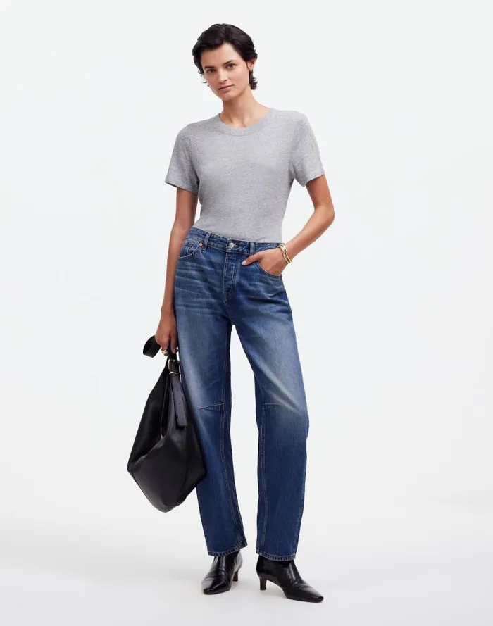 Women Premium Standard 01 The Shrunken Tee Hthr Grey Madewell Tees