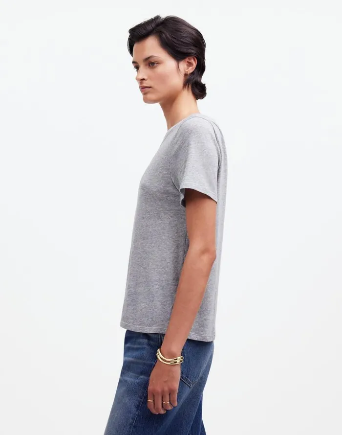 Women Premium Standard 01 The Shrunken Tee Hthr Grey Madewell Tees
