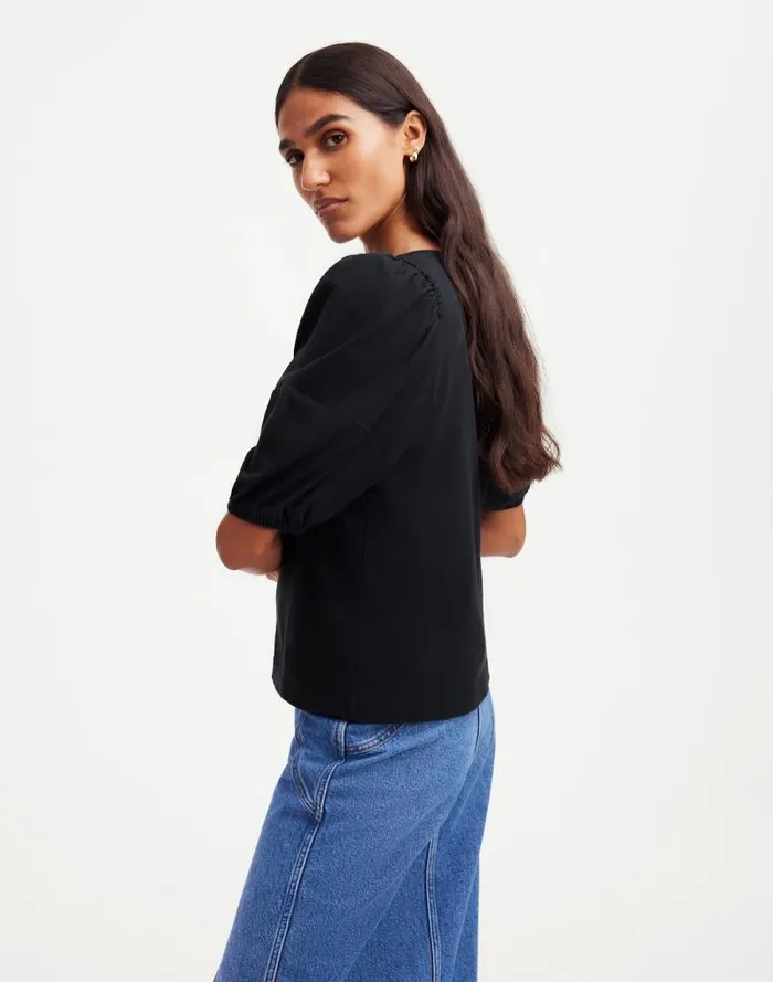 Women PuffSleeve Tee Jet Black Madewell Tees