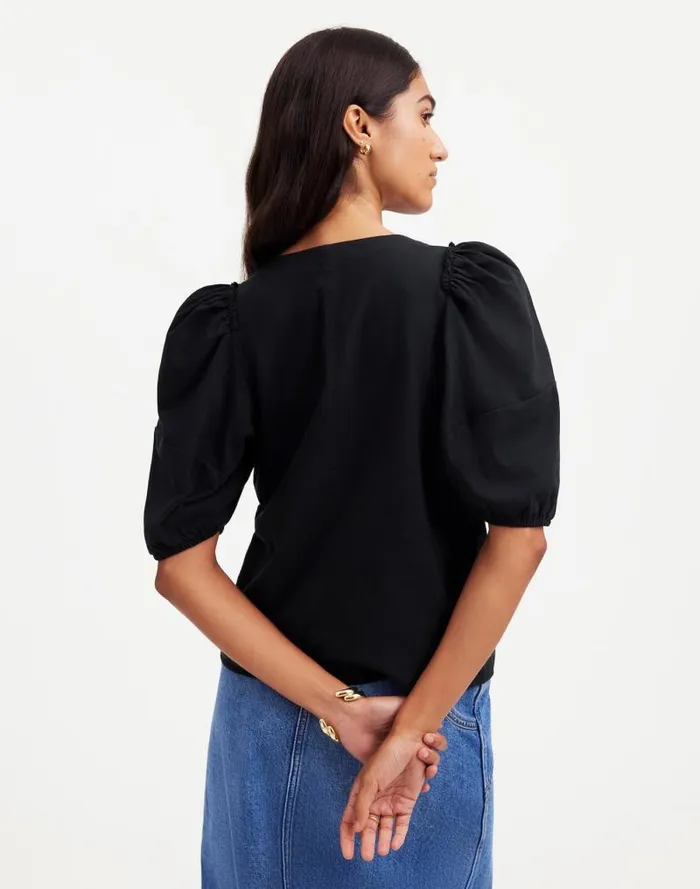 Women PuffSleeve Tee Jet Black Madewell Tees