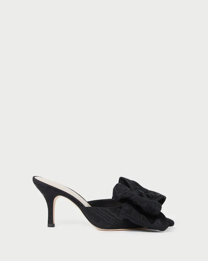 Women Pumps and Mules Loeffler Randall Margot Black Moir Bow Mule L Pumps L Footwear