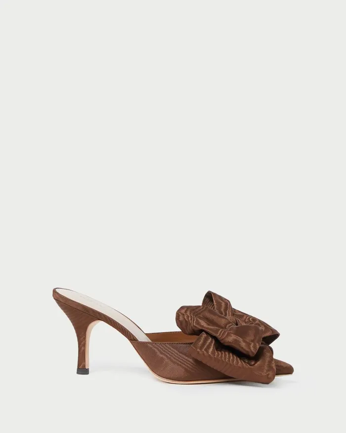 Women Pumps and Mules Loeffler Randall Margot Chocolate Moir Bow Mule L Pumps L Footwear