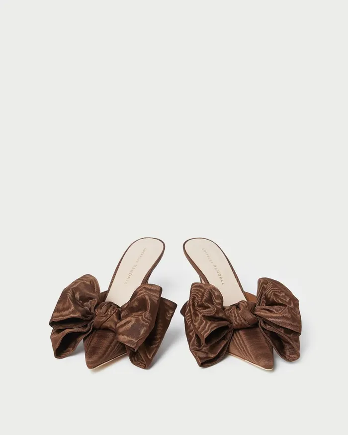 Women Pumps and Mules Loeffler Randall Margot Chocolate Moir Bow Mule L Pumps L Footwear