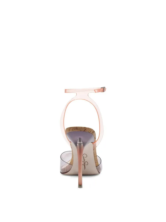 Women Pumps Jessica Simpson Pirrie High Heel In Clear Purple and Peach Clear Purple And Peach